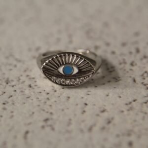 Blue Eye White Ring