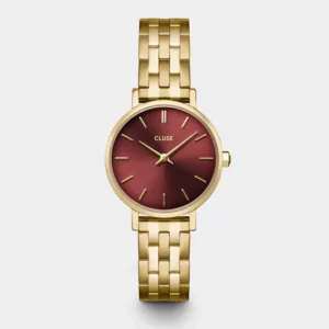 Boho Chic Petite Watch Steel, Dark Cherry, Gold Colour