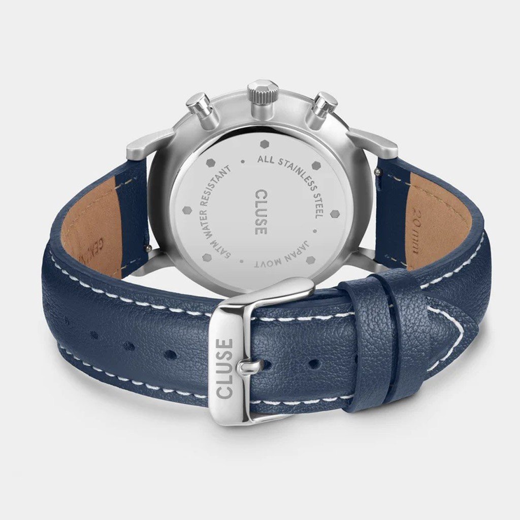 CLUSE Aravis Chrono CG21004 Blue Leather Strap Box Set1