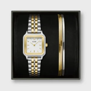 Gift Box Gracieuse Petite Watch Steel & Double Snake Bracelet, Two-Tone