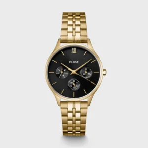 Minuit Multifunction Watch Steel, Black, Gold Colour