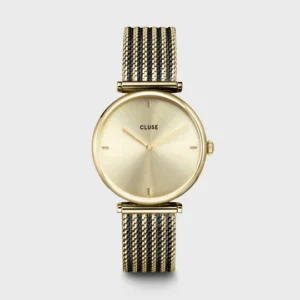 Triomphe Watch Mesh, Black, Full Gold Colour