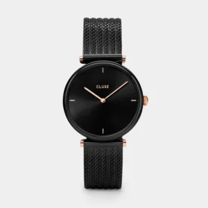 Triomphe Watch Mesh, Full Black, Rose Gold Colour