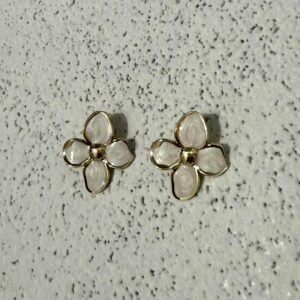 Eternal White Petals Earrings